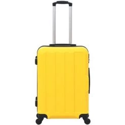 Hommoo Valise Rigide 3 Pcs Jaune ABS -Malette de rangement Soldes 2022 54168270 3
