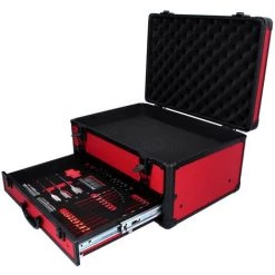 Toolbrothers TX Coffret De Transport En Aluminium Rouge Pour Visseuse à Percussion Et Perceuse Visseuse à Percussion Sans Fil + Set De Forets, 70 Pcs. + Insert Cubique En Mousse -Malette de rangement Soldes 2022 56372253 3
