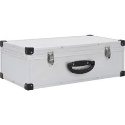 INLIFE Étui De CD Pour 80 CD Aluminium ABS Argenté