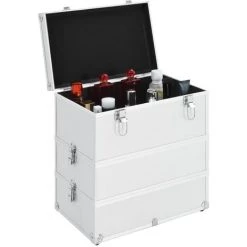 FIMEI Mallette à Maquillage 37x24x40 Cm Argenté Aluminium -Malette de rangement Soldes 2022 60968194 3