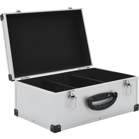 FIMEI Étui De CD Pour 60 CD Aluminium ABS Argenté 5 FIMEI Étui De CD Pour 60 CD Aluminium ABS Argenté – Image 5