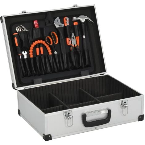 SUPERMARKET Valise à Outils 46 X 33 X 16 Cm Argenté Aluminium 2 SUPERMARKET Valise à Outils 46 X 33 X 16 Cm Argenté Aluminium – Image 2