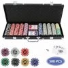 Hengda Pokerchips 500 Chips Jetons Valise En Aluminium Set De Poker Valise De Poker CHIP - Le Noir