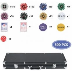 Hengda Pokerchips 500 Chips Jetons Valise En Aluminium Set De Poker Valise De Poker CHIP - Le Noir -Malette de rangement Soldes 2022 64287868 4