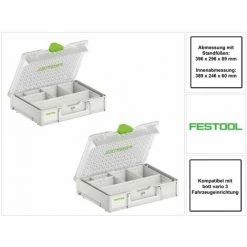 Festool SYS3 ORG M 89 6xESB Set De Coffrets Systainer Organizer Pour Petites Pièces + Casiers (2x 204854) -Malette de rangement Soldes 2022 68101779 4