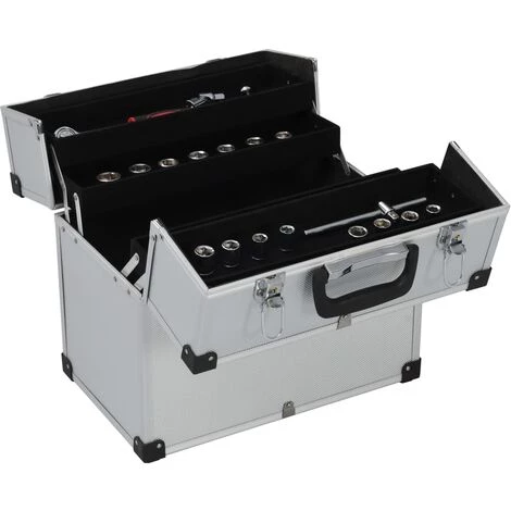 LangRay Quincaillerie Boîte à Outils 38x22,5x34 Cm Argenté Aluminium 2 LangRay Quincaillerie Boîte à Outils 38x22,5x34 Cm Argenté Aluminium – Image 2
