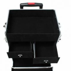 HELLOSHOP26 Mallette Trolley à Roulette Valise Esthétique Coiffure Boîte à Maquillage Bijoux Noir - Noir -Malette de rangement Soldes 2022 7293635 3